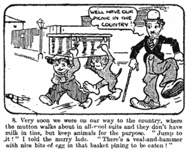 Charlie Chaplin and the Kid, by Freddie Adkins, 1922