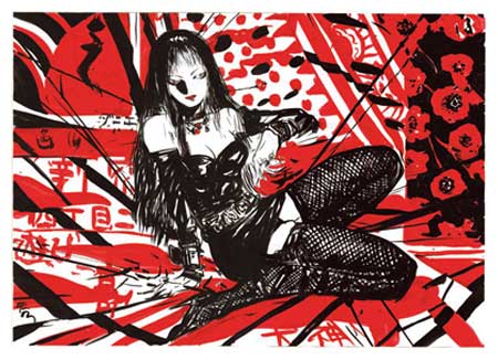 comic art by Yoshitaka Amano