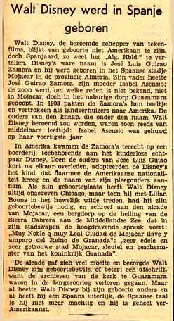 krantenartikel over Walt Disney
