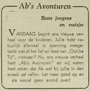 Aankondiging Ab's Avonturen