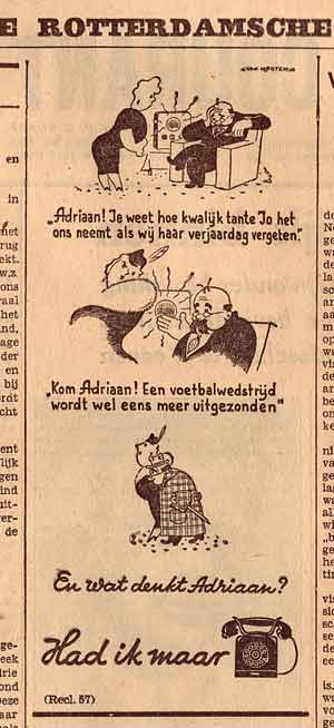 Telefoonreclame uit de Rotterdamsche Courant
