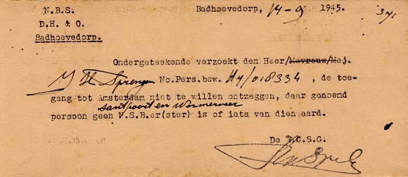 paspart Henk Sprenger 1945