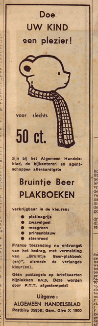 Bruintje Beer plakboeken reclame