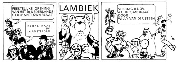 Uitnodiging opening Lambiek, 1968