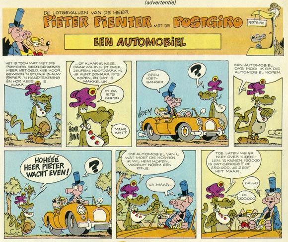 Pieter Pienter met de postgiro (Donald Duck 35, 1975)