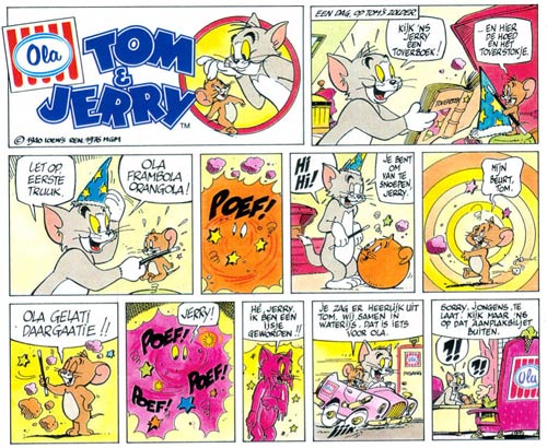 Tom en Jerry strip uit Donald Duck