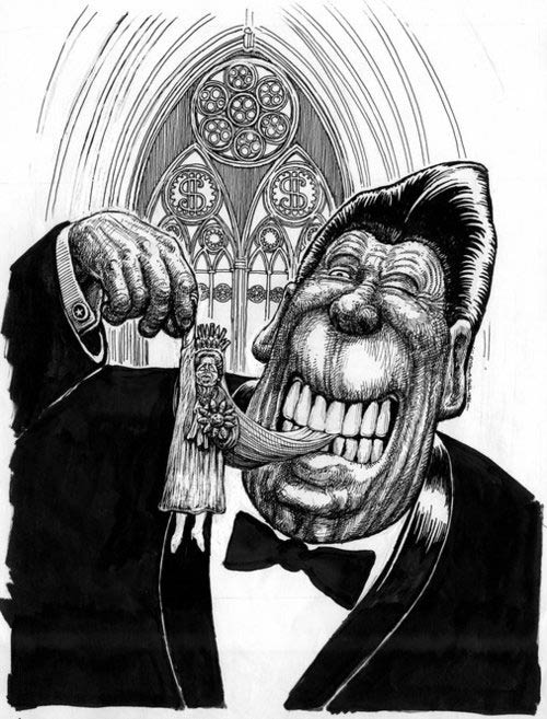 Thatcher and Reagan by Steve Bell