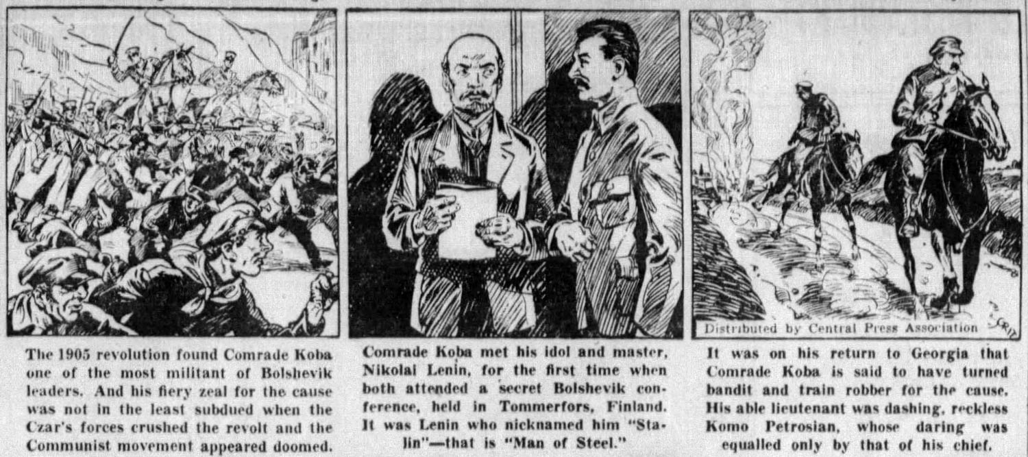 Panels of The Story of Stalin illustrated by Crittenden (1939/1952)