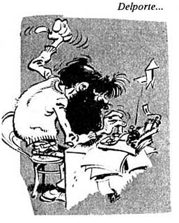 Delporte caricaturé par Franquin