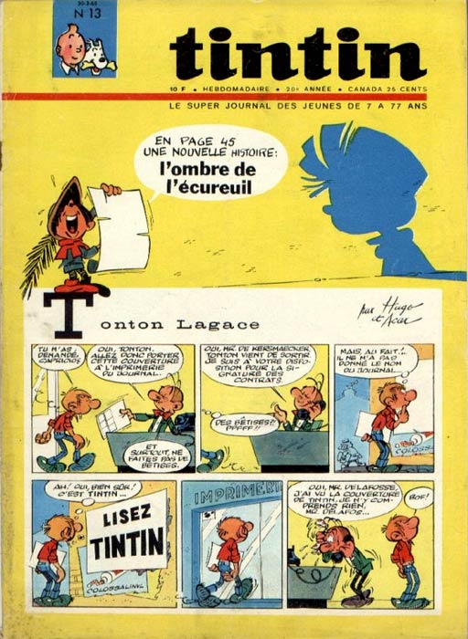 Tintin's Spirou cover
