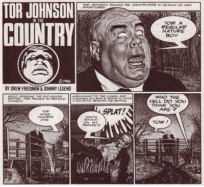 Tor Johnson in the Country, by Drew Friedman