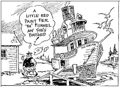 panel from 'Down at the Dock' by Jimmy Frise, 1939