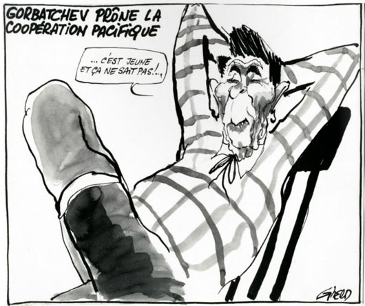 Ronald Reagan Cartoon by Jean-Pierre Girerd