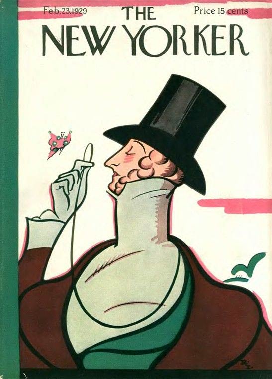 The New Yorker cover by Rea Irvin