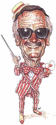 caricature portrait of Stan Lee by Drew Freidman