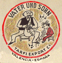 Vater und Sohn fruit wrap papers, by E. O. Plauen