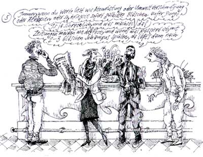 Frankfurt oder ein Vorletzter Tag der Menschheit, by Chlodwig Poth (1986)