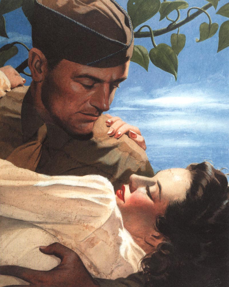 Military-themed illustration for the Saturday Evening Post (13 January 1945)