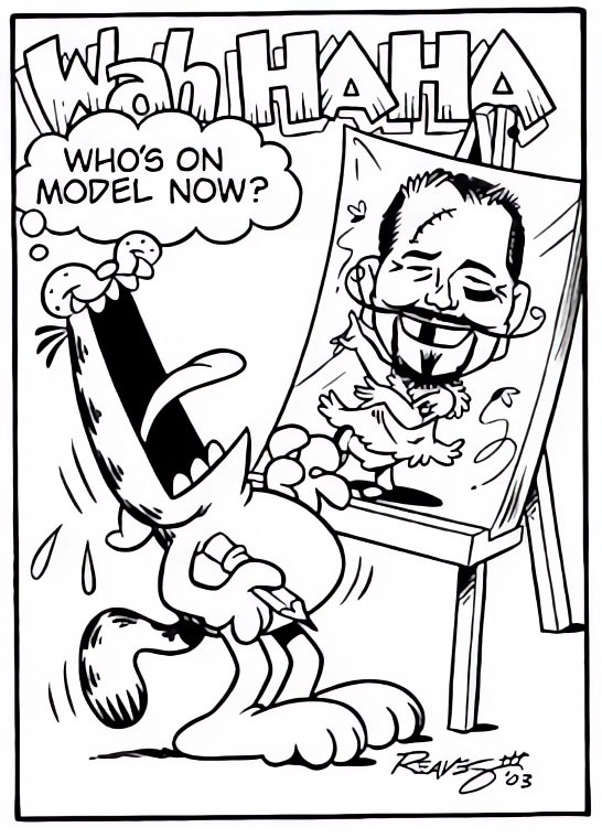 Garfield and self-portrait, by Eric Reaves