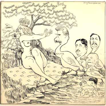 One of Knut Stangenberg's political cartoons, 1924