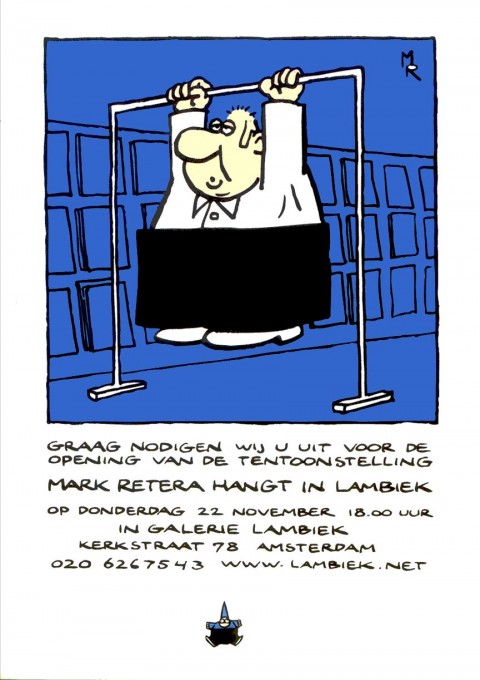 Mark Retera hangt in Lambiek (november 2001)