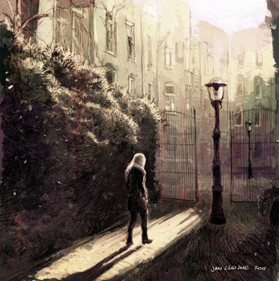 Jan Cleijne exposeert schilderijen in Galerie Lambiek.