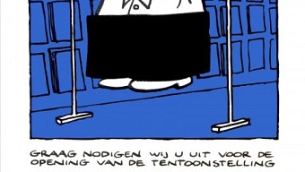 Mark Retera hangt in Lambiek (november 2001)