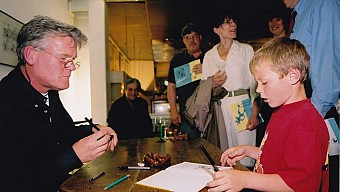 Willem Vleeschouwer in Galerie Lambiek (juni 2001)